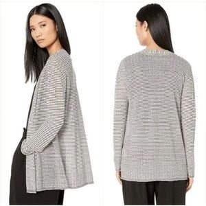 Eileen Fisher Black and White Striped Cardigan